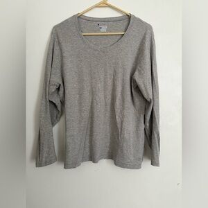 Long Sleeve Champion Gray Shirt Cotton/poly Blend Xl